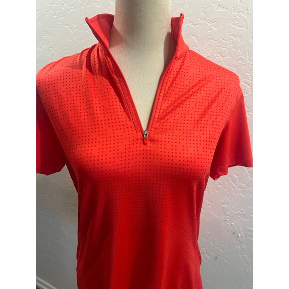 Nike Golf Dri-Fit Women’s Red Quarter Zip Polo Shirt – Size M - Picture 2 of 6